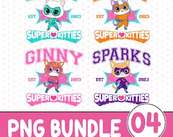 Disneyland Super Kitties Png Bundle, Super Kitties Png, Disneyland Family Matching Shirt Png, Super Kitties Birthday Png, Supekitties Pounce