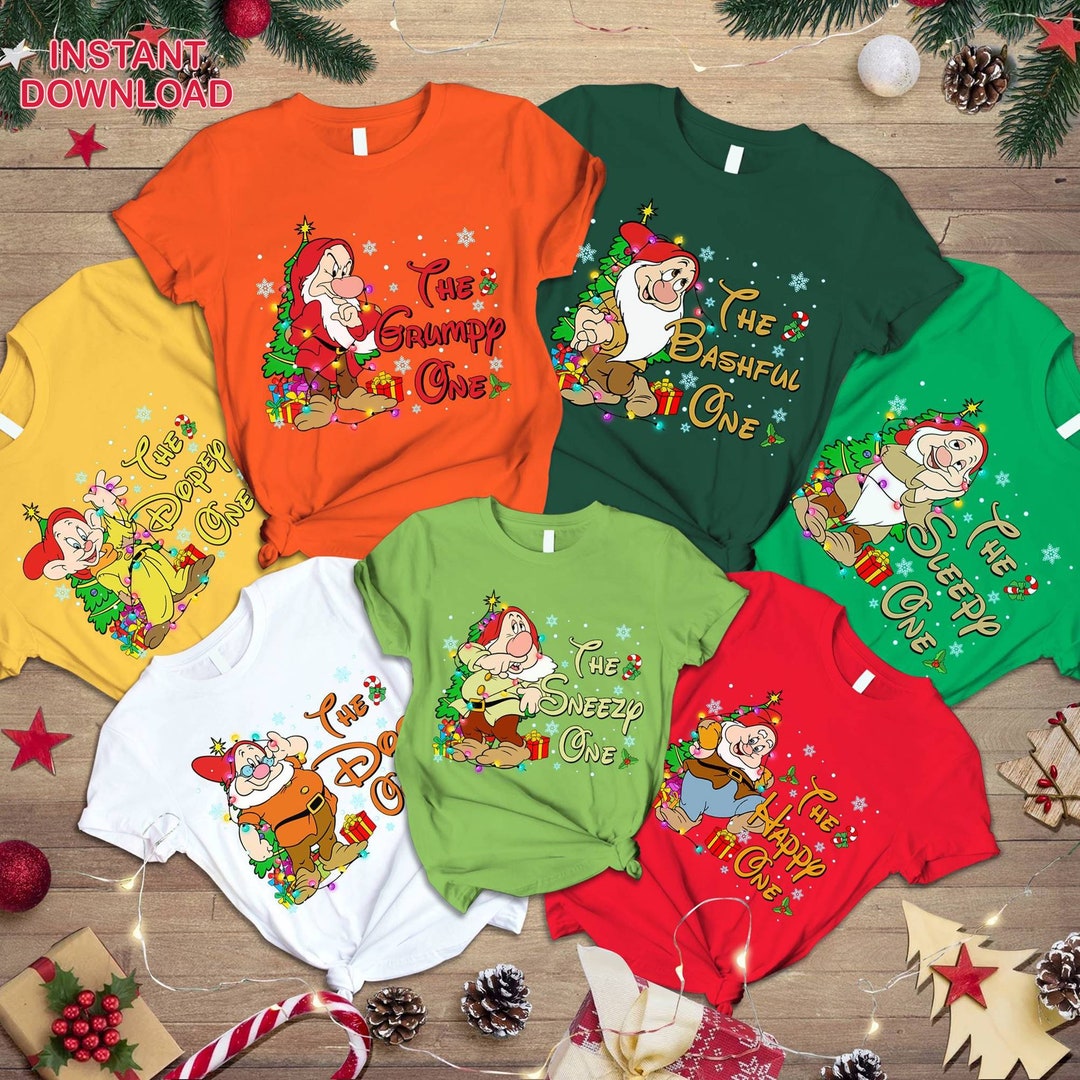Snow White and Seven Dwarfs Christmas Png Bundle, 7 Dwarfs Christmas ...