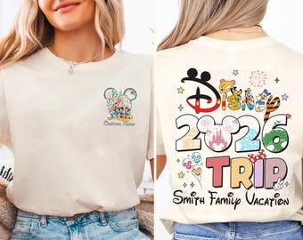 Camisetas personalizadas para viajes familiares a Disneyland 2026, camiseta personalizada de Mickey y sus amigos, vacaciones en Disneyland, camiseta familiar a juego de Disneyland 2026