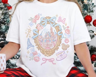 Magical Kingdom Castle Coquette Bow Comfort Colors Shirt Walt Disneyworld Princess Tee Coquette Bow Princess Shirt Disneyland Girl Trip Tee