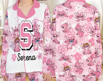 Disneyland Stitch Angel Christmas Pajamas Set Lilo And Stitch Pajamas Women Stitch Xmas Sleepwear Disneyland Xmas Family Matching Pajamas