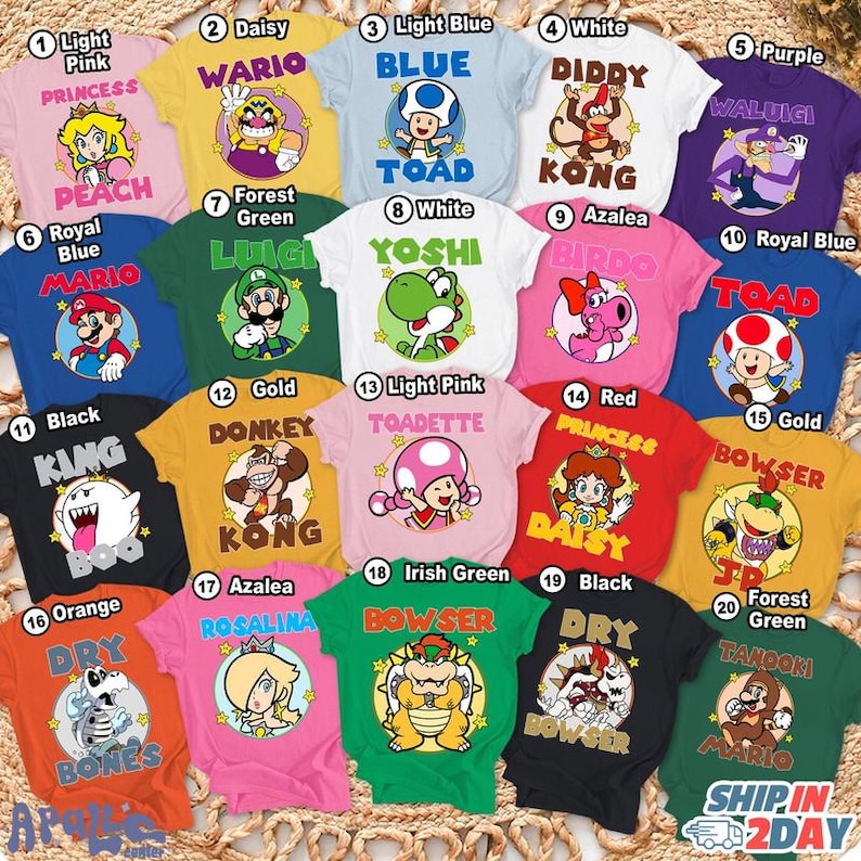 Super Mario Family Costume Shirt, Super Mario Epic Universe Shirt, Mario Group Matching Tee, Disneyland Halloween Party Tee Epic Universe 00 image 2