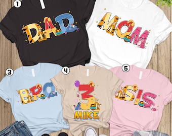 Personalized Winnie The Pooh And Friends Family Matching Birthday Shirt, Pooh Birthday Girl Boy Shirt, Pooh Family Birthday Party Shirt