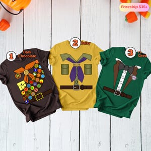 Disneyland Up Carl And Ellie Costume Shirt Halloween Up Russell Carl Ellie Shirt Up Family Group Shirt Matching Halloween Party Shirt