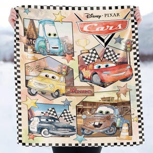 Personalized Disneyland Cars Fleece Blanket, Custom Name Lightning McQueen Blanket, Cars Movie Blanket, Boy Birthday Gift Disneyland Blanket image 1