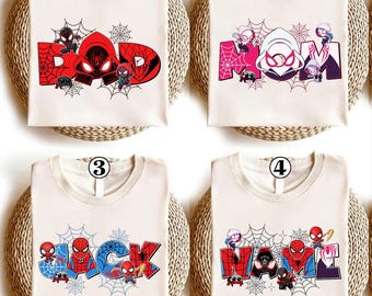 Camiseta personalizada a juego para la familia de Spidey y sus increíbles amigos, camiseta temática de Spiderman, camiseta para fiesta de héroes, regalo de cumpleaños de Spidey