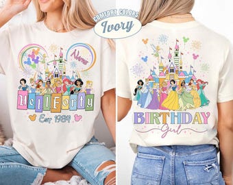 Personalized Disneyland Princess Birthday Shirt, WDW Princess Birthday Matching Shirt, Girls Trip Shirt, Disneyworld Family Vacation Shirt