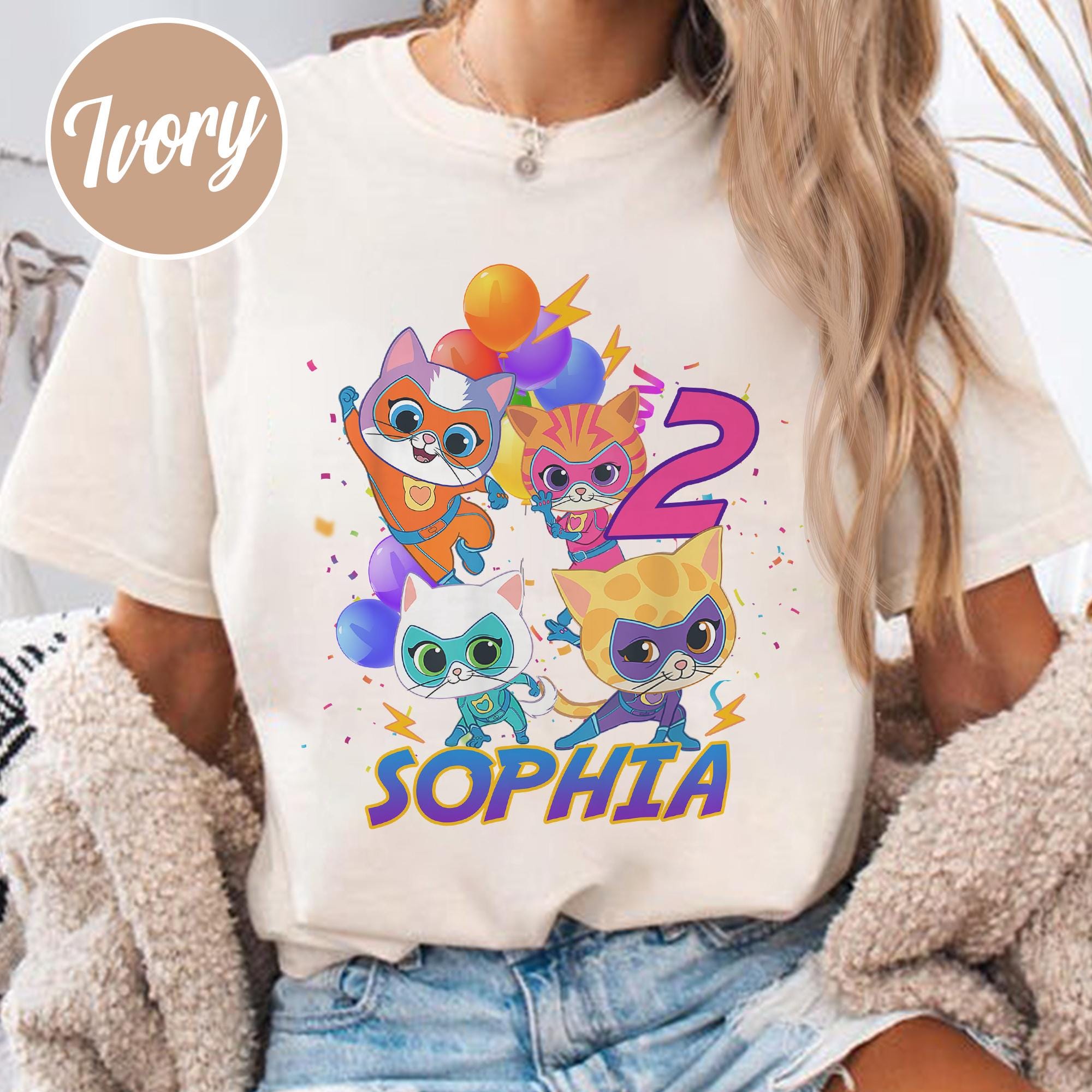 Superkitties Twodles Birthday Shirt, Superkitties Birthday Girl Tee, Superkitties Pounce Bitsy Ginny Sparks Shirt, Disneyland Birthday Shirt