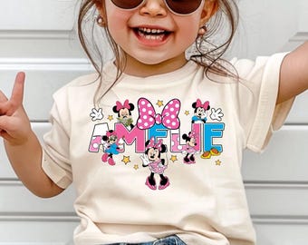 Custom Name Disneyland Minnie Mouse Shirt, Minnie Family Matching Shirts, Mom Dad Disneytrip Shirt, Personalized Mickey Minnie Birthday Tee