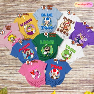 Super Mario Family Costume Shirt, Super Mario Epic Universe Shirt, Mario Group Matching Tee, Disneyland Halloween Party Tee Epic Universe