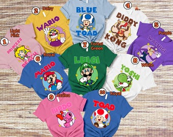 Super Mario Family Costume Shirt, Super Mario Epic Universe Shirt, Mario Group Matching Tee, Disneyland Halloween Party Tee Epic Universe