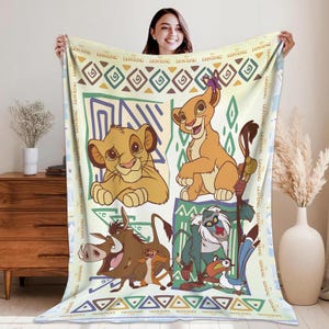 The Lion King Blanket, Simba Timon Pumbaa Baby Blanket, Lion King Birthday Gift, Hakuna Matata, Animal Kingdom Blanket, Christmas Gifts