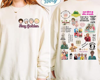 Camiseta "Golden Girls Stay Golden" con colores cómodos, comedia de los 80, camiseta para fans de "Golden Girls", regalo para amantes de "Golden Girls", camiseta para mujer 02