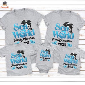 Sea World Family Vacation 2025 Shirt, SeaWorld Family Adventure Shirt, Disneyland Family Trip Shirt, Sea World Orca Whale Shirt SeaWorld Tee