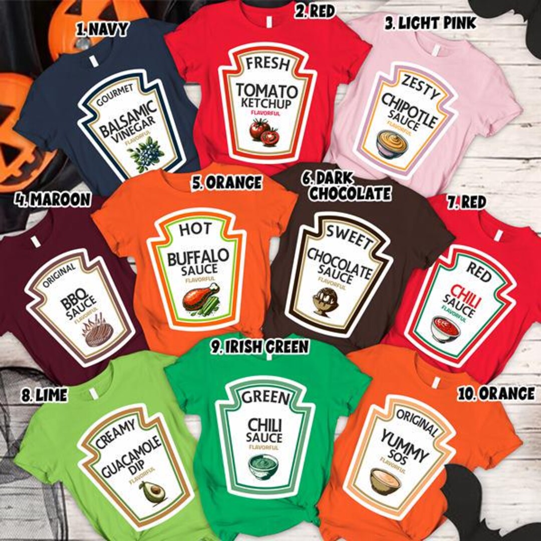 Matching Condiment Halloween Costume Shirt, Condiment Sauce Family ...