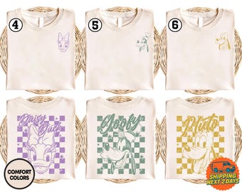 Comfort Colors® Disneyland Mickey and Friends-shirt, retro T-shirt Mickey Minnie Mouse, Magic Kingdom-shirt, bijpassende familieshirt Disneyland