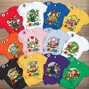 Personalized Super Mario Halloween Costume Shirt, Super Mario Family Matching Shirt, Mario Birthday Squad Shirt, Halloween Party Tee 03