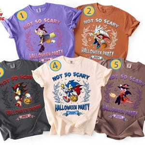 Sonic The Hedgehog Disneyland Mickey Not So Scary Halloween Party Shirt Sonic The Hedgehog Halloween Shirt Sonic Group Matching Shirt