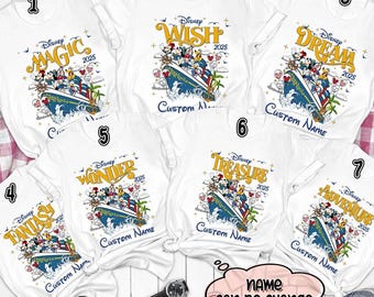 Personalized Disneyland Cruise 2026 Shirts, Disneyland Wish Fantasy Magic Wonder Cruise Tee, Custom Family Cruise Group Matching Shirts