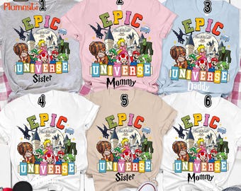 Epic Universe Family Shirts, Custom Epic Universe Shirt, Universal Epic Universe Matching Shirts, Mario Epic Universe Shirt Family Trip Tee