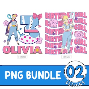Personalized Bo Peep Birthday Girl Png, Disneyland Toy Story Birthday Png, Toy Story Theme Party Png, Family Birthday Matching Png