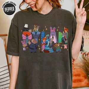 Chemise personnalisée Zootopie Disneyland Chemise anniversaire Zootopie personnalisée Chemise film Zootopie 2 Chemise Judy Hopps T-shirt assorti Disneyland famille image 4