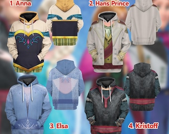 Frozen Elsa Anna Halloween Costume Sweatshirt Hoodie, Anna Hans Prince Halloween Shirt, Disneyland Halloween Group Matching Shirt