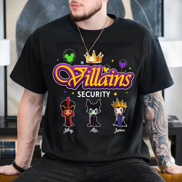 Custom Disneyland Villains Security Shirt, Fathers Day Shirt, Villains Dad Shirt, Gift For Dad, Disneyland Villains Shirt, Dad Life Shirt