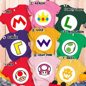Super Mario Family Costume Shirt Mario Halloween Costume T-Shirt Epic Universe Mario Birthday Party Shirt Mario Luigi Princess Peach Shirt