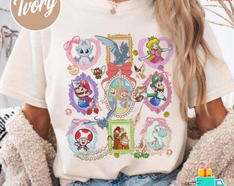 Camiseta de Epic Universe con lazos florales, camiseta de Mario, camisetas de Universe, Universal Studios, camiseta de viaje familiar a los parques Universe 2025