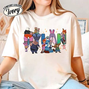 Chemise personnalisée Zootopie Disneyland Chemise anniversaire Zootopie personnalisée Chemise film Zootopie 2 Chemise Judy Hopps T-shirt assorti Disneyland famille image 5