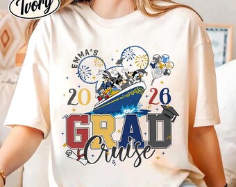 Personalized Disneyland Graduation Cruise 2026 Shirt Custom Mickey and Friends Cruise Shirt Disneyland Grad Shirt Family Trip Matching Tee