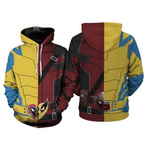 Deadpool And Wolverine Costume Sweatshirt Hoodie, Deadpool Wolverine Halloween Costume, Deadpool Wolverine Cosplay Shirt, Avengers Costume