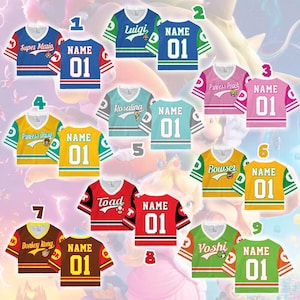 Super Mario Croptop Football Jersey Shirt Epic Universe Mario Jersey Shirt Mario Galaxy Movie Shirt Disneyland Mario Group Matching Tee Bild 1