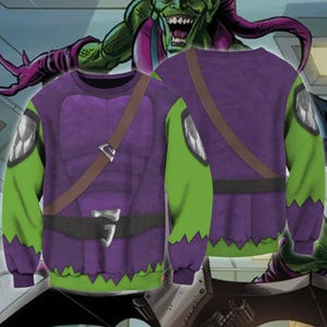 Sudadera con capucha del Duende Verde, disfraz del Duende Verde, camiseta con capucha de Spider-Man, camiseta de Halloween del Duende Verde, disfraz de Halloween 2025 imagen 2