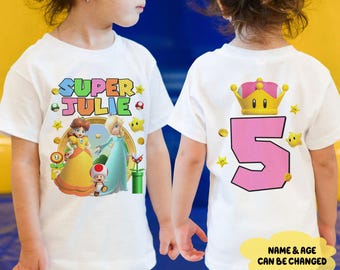 Daisy And Rosalina Princess Birthday Shirt, Super Mario Birthday Shirt, Birthday Princess Shirt, Mario Birthday Girl, Family Birthday Shirt