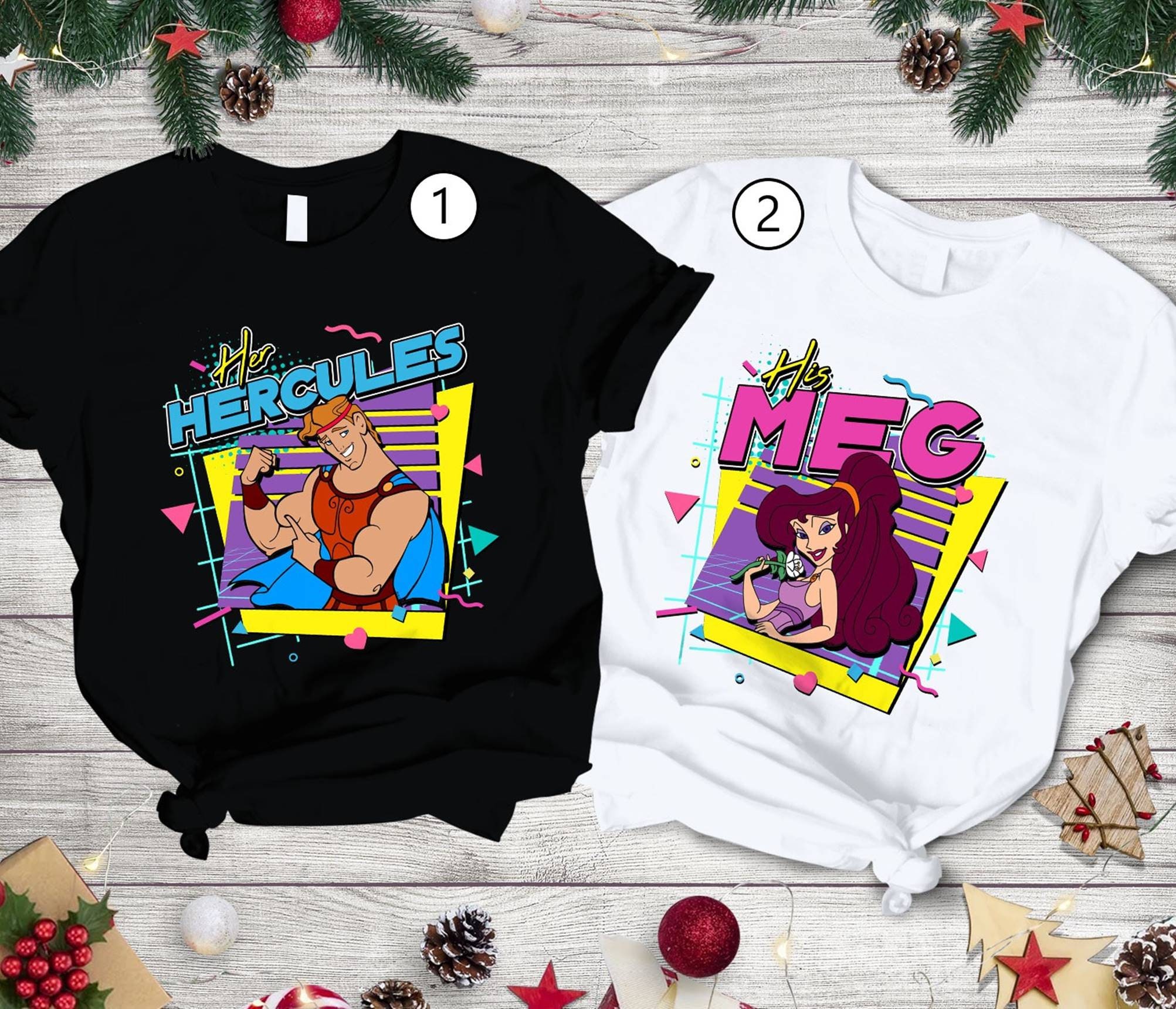 Discover Retro 90s Her Hercules His Meg Shirt, Hercules And Megara Shirt