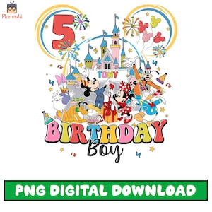 ディズニーランド ファミリー バースデー PNG、ミッキーと仲間たちのバースデー PNG、マジック キャッスル PNG、バースデー ボーイ PNG、バースデー スクワッド PNG