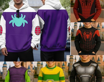 Spidey And His Amazing Friends Halloween Costume Sweatshirt Hoodie Spider Gwen Stacy Costume Ghost Spider Shirt Spiderman Halloween Cosplay
