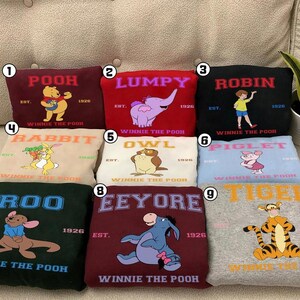 Winnie the Pooh Character Shirt, Tigger, Piglet, Eeeyore, Roo, Lumpy, Rabbit, Disneyland Trip Shirt, Disneyland Family Matching Shirt