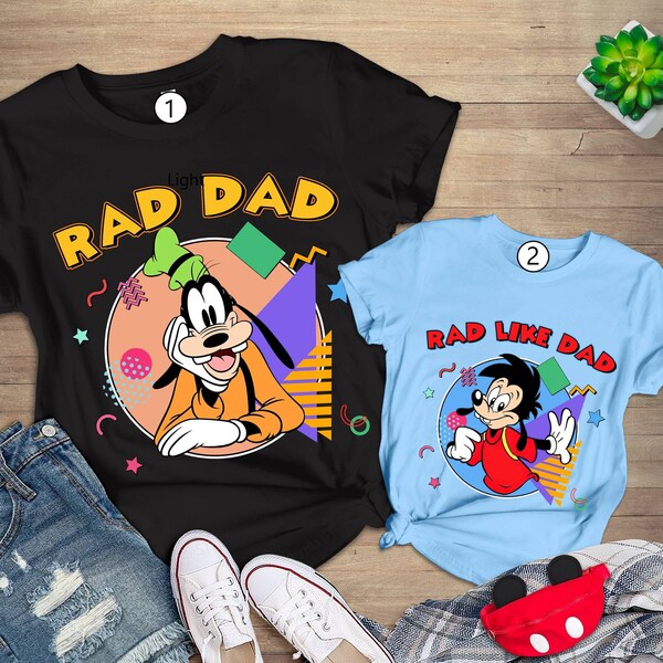 Dad And Son Shirt | Matching Father Son Shirts | Father And Son Outfit | Goofy And Max Goof Rad Dad Rad Like Dad Shirt | Disneyworld Dad Tee