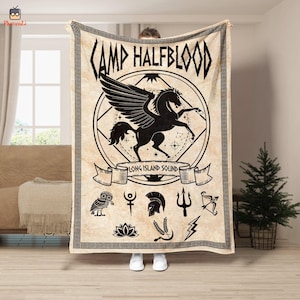 Camp Halfblood Blanket, Percy Jackson Fleece Blanket, Percy Jackson and the Olympians, Rick Riordan Bookish, Greek Mythology Blanket