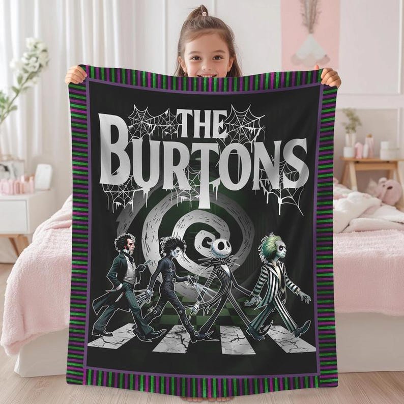 Manta de Jack Skellington de Burton, manta de Halloween, manta de Jack Skellington, regalo de Halloween de terror, regalo de Disneyland imagen 2