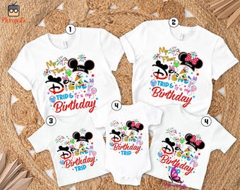 Camiseta de primer cumpleaños de Mickey y Minnie, camiseta de primer cumpleaños de Disneyland, camiseta de cumpleaños familiar, camiseta de viaje a Disneyworld, camiseta de cumpleaños de Disneyland