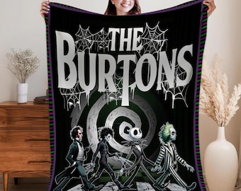The Burtons Jack Skellington Blanket, Halloween Blanket, Jack Skellington Blanket, Horror Halloween Blanket Gift Disneyland Gift