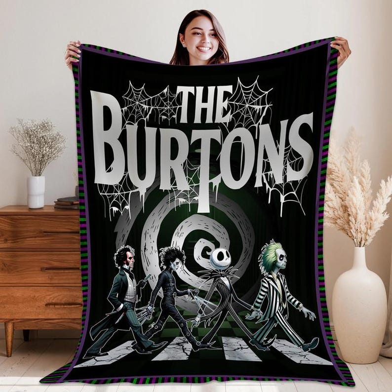 Manta de Jack Skellington de Burton, manta de Halloween, manta de Jack Skellington, regalo de Halloween de terror, regalo de Disneyland imagen 1