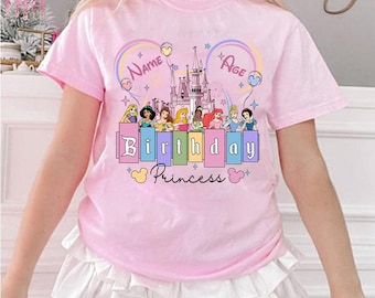 Custom Princess Birthday Girl Shirt, Birthday Girl Shirt, Disneyland Birthday Shirt, Family Birthday Shirt, Girls Birthday Trip Tee