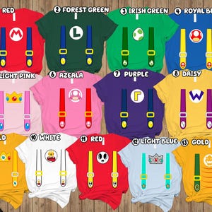 Super Mario Halloween Costume Shirt, Mario Matching Family Group Shirt, Mario Luigi Princess Peach Bowser Shirt, Mario Epic Universe Shirt