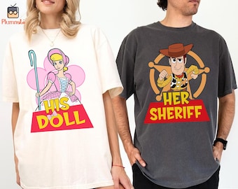 Toy Story Couple Woody And Bo Peep Shirt, Her Sheriff His Doll Shirt Disneyland Couple Shirt Disneyland Valentine Sweatshirt Honeymoon Shirt