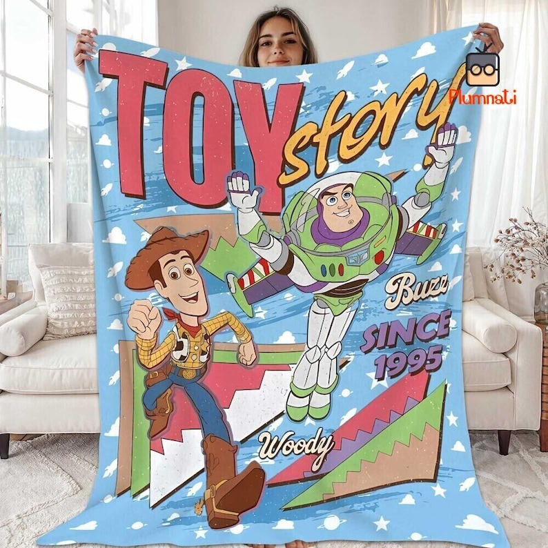 Disneyland Toy Story Since 1995 Fleece Blanket, Disneyland Blanket, Woody Buzz Lightyear Jessie Toy Story Blanket, Gift for Boy or Girl image 1